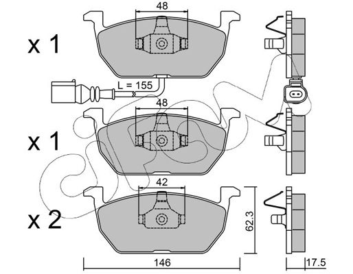 Brake Pad Set, disc brake CIFAM 822-1028-0