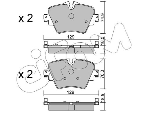 Brake Pad Set, disc brake CIFAM 822-1037-0