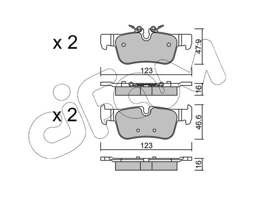 Brake Pad Set, disc brake CIFAM 822-1038-0