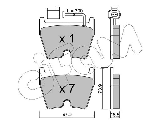 Brake Pad Set, disc brake CIFAM 822-1043-1