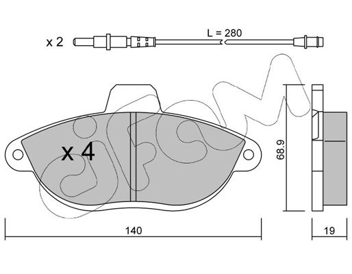 Brake Pad Set, disc brake CIFAM 822-105-0