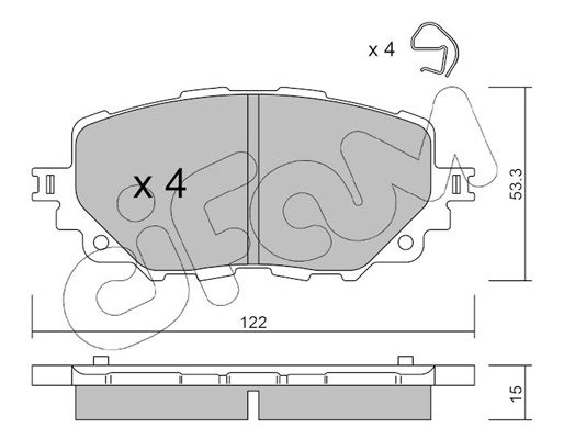 Brake Pad Set, disc brake CIFAM 822-1086-0