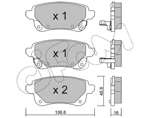 Brake Pad Set, disc brake CIFAM 822-1112-1