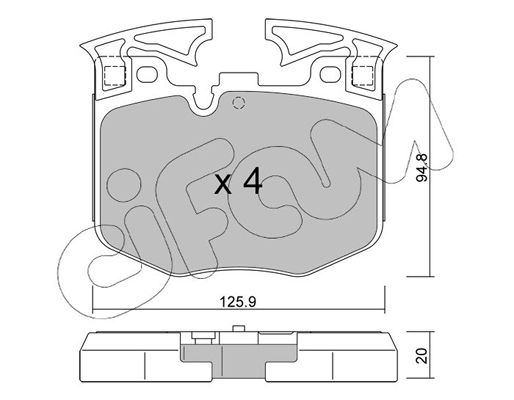 Brake Pad Set, disc brake CIFAM 822-1146-0