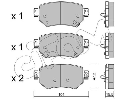 Комплект гальмівних накладок, дискове гальмо CIFAM 822-1159-0