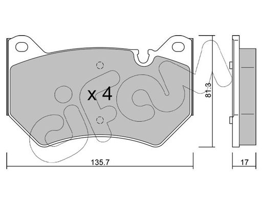 Brake Pad Set, disc brake CIFAM 822-1170-0