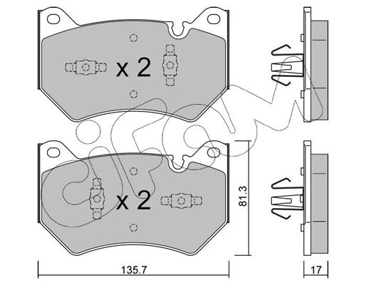 Brake Pad Set, disc brake CIFAM 822-1170-1