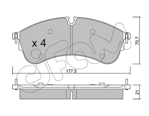 Brake Pad Set, disc brake CIFAM 822-1174-0