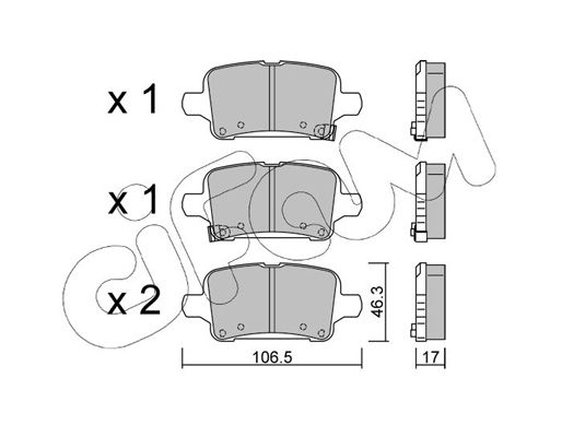 Brake Pad Set, disc brake CIFAM 822-1180-0