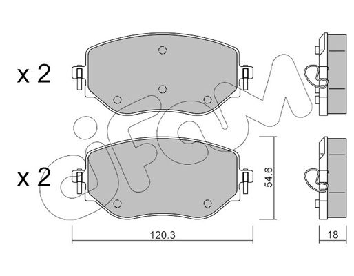 Brake Pad Set, disc brake CIFAM 822-1225-0