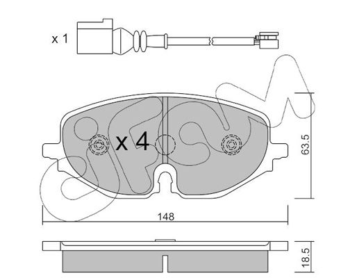 Brake Pad Set, disc brake CIFAM 822-1280-0