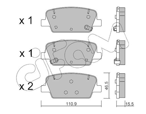 Brake Pad Set, disc brake CIFAM 822-1283-0