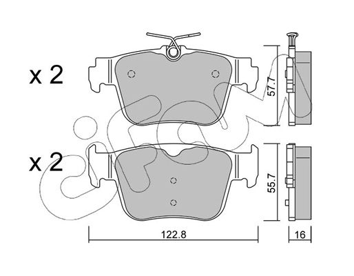 Brake Pad Set, disc brake CIFAM 822-1317-0