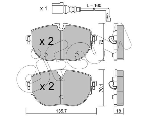 Brake Pad Set, disc brake CIFAM 822-1321-0