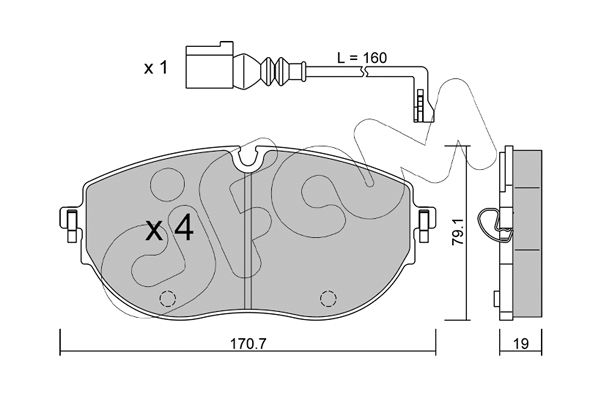 Brake Pad Set, disc brake CIFAM 822-1322-0