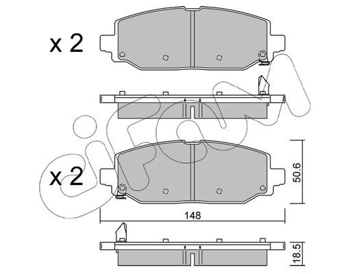 Brake Pad Set, disc brake CIFAM 822-1335-0