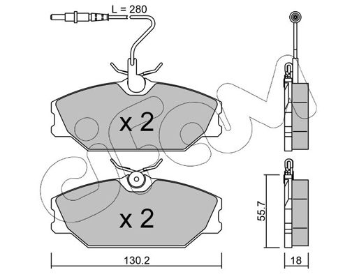 Brake Pad Set, disc brake CIFAM 822-142-0