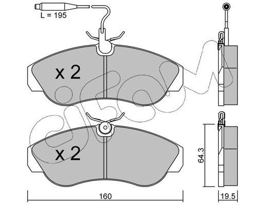 Brake Pad Set, disc brake CIFAM 822-155-0