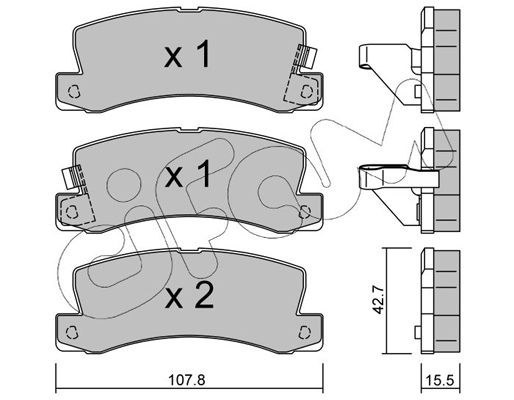 Brake Pad Set, disc brake CIFAM 822-161-0