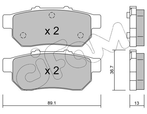 Brake Pad Set, disc brake CIFAM 822-176-0