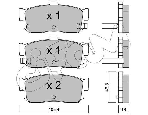 Brake Pad Set, disc brake CIFAM 822-193-1