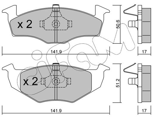 Brake Pad Set, disc brake CIFAM 822-206-0