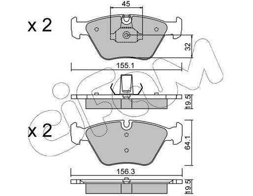 Brake Pad Set, disc brake CIFAM 822-207-3