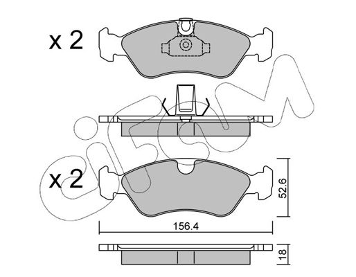 Brake Pad Set, disc brake CIFAM 822-208-0