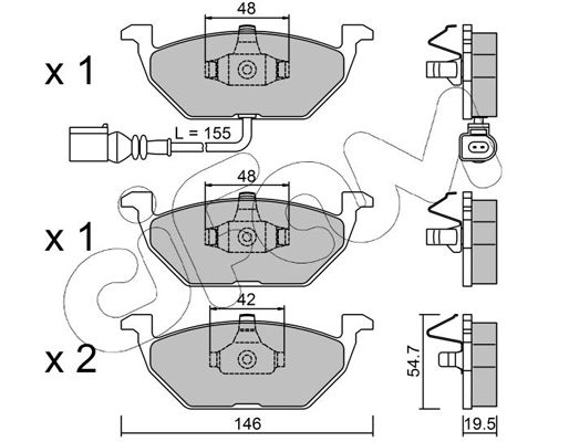 Brake Pad Set, disc brake CIFAM 822-211-2