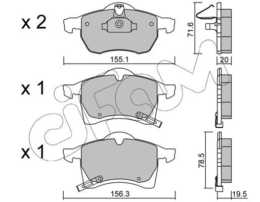 Brake Pad Set, disc brake CIFAM 822-258-0