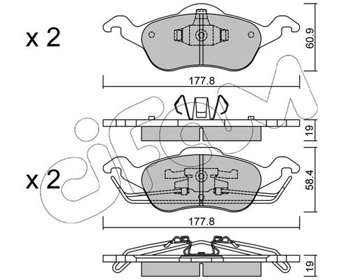 Brake Pad Set, disc brake CIFAM 822-291-0