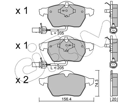 Brake Pad Set, disc brake CIFAM 822-314-0