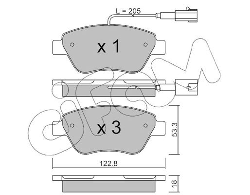 Brake Pad Set, disc brake CIFAM 822-321-0