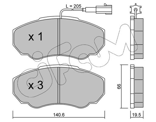 Brake Pad Set, disc brake CIFAM 822-325-0