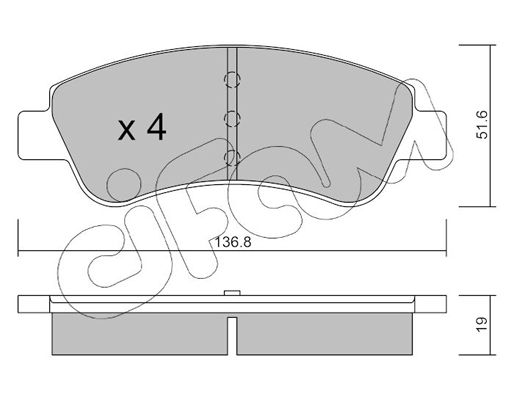 Brake Pad Set, disc brake CIFAM 822-327-0