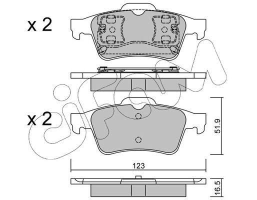 Brake Pad Set, disc brake CIFAM 822-337-0