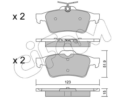 Brake Pad Set, disc brake CIFAM 822-337-3