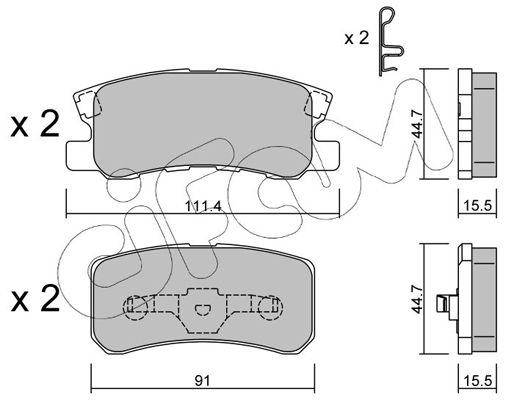 Brake Pad Set, disc brake CIFAM 822-400-0