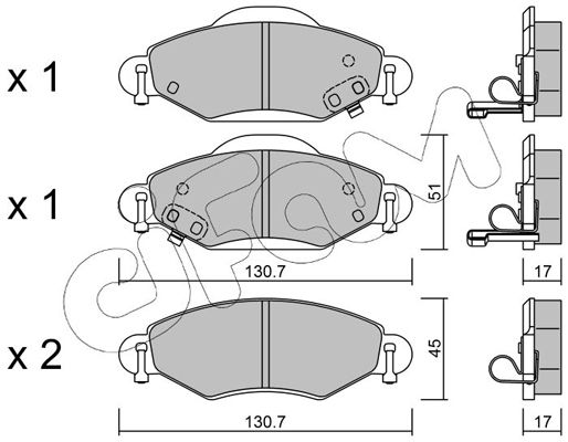 Brake Pad Set, disc brake CIFAM 822-421-0