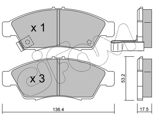 Brake Pad Set, disc brake CIFAM 822-437-0