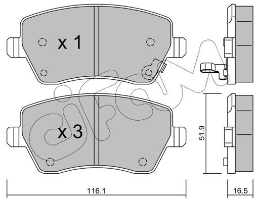 Brake Pad Set, disc brake CIFAM 822-485-1