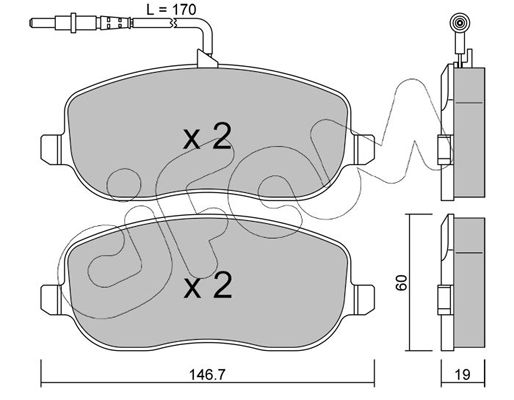 Brake Pad Set, disc brake CIFAM 822-530-0