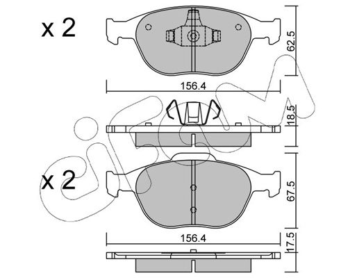 Brake Pad Set, disc brake CIFAM 822-533-0