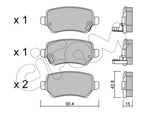 Brake Pad Set, disc brake CIFAM 822-542-0