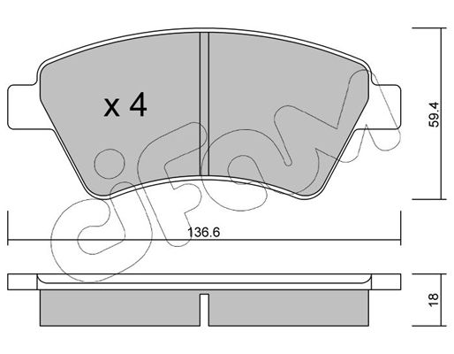 Brake Pad Set, disc brake CIFAM 822-544-0