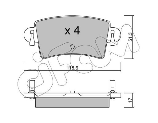 Brake Pad Set, disc brake CIFAM 822-546-0