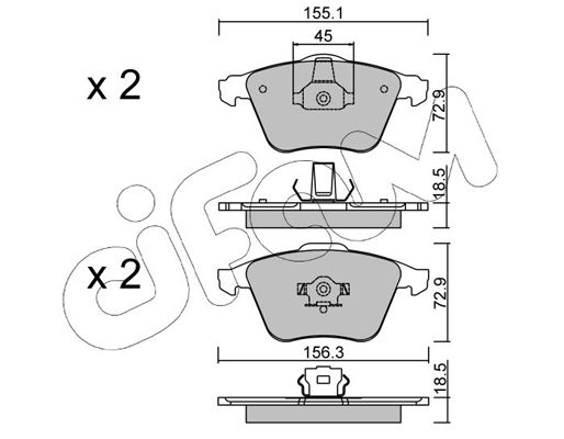 Brake Pad Set, disc brake CIFAM 822-549-3