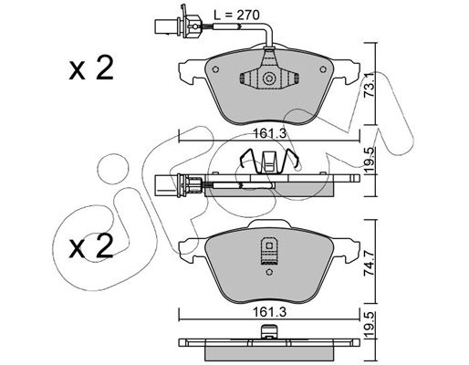 Brake Pad Set, disc brake CIFAM 822-551-0