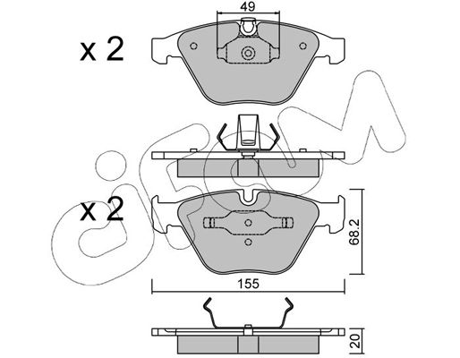 Brake Pad Set, disc brake CIFAM 822-558-0