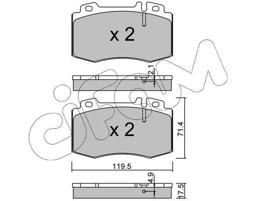 Brake Pad Set, disc brake CIFAM 822-563-5
